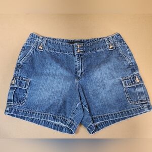 Venezia Blue Cargo Shorts Mid-Thigh Length
